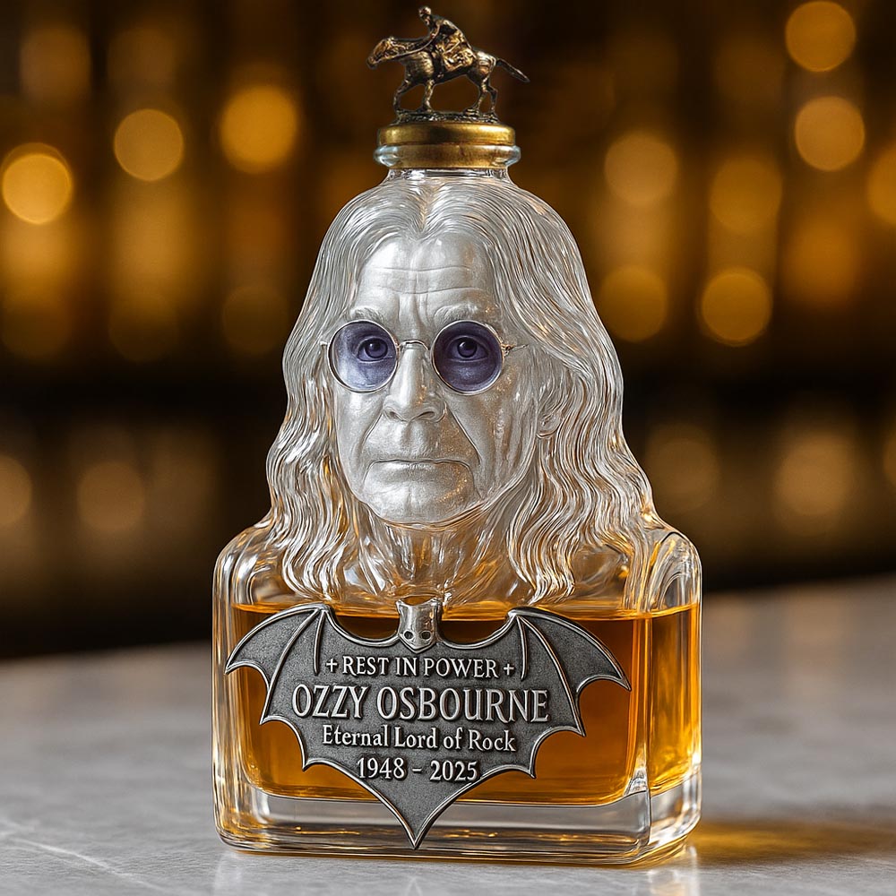 Whiskyflasche in Glas – Tribute an Ozzy Osbourne