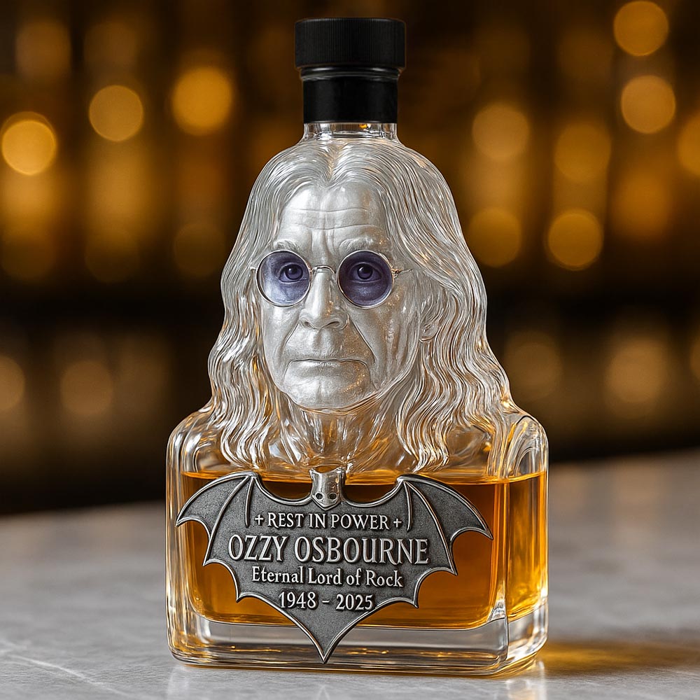 Whiskyflasche in Glas – Tribute an Ozzy Osbourne