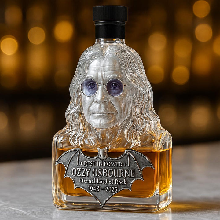 Whiskyflasche in Glas – Tribute an Ozzy Osbourne