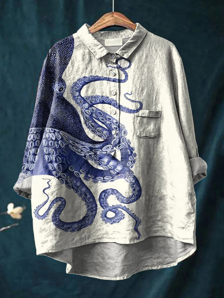 Lotte | Leichtes T-Shirt mit Oktopus-Tentakel-Design