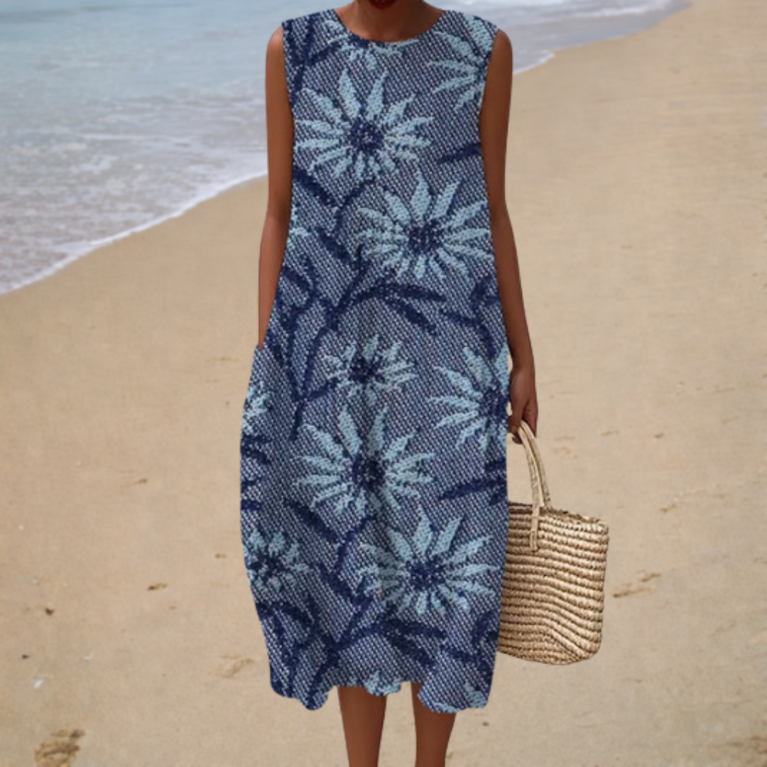Gemütliches ärmelloses Sommerkleid