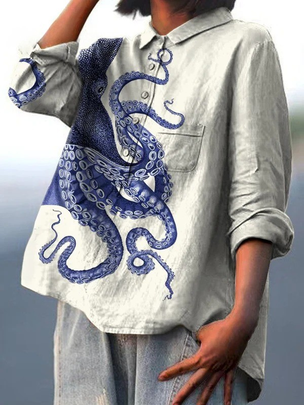 Lotte | Leichtes T-Shirt mit Oktopus-Tentakel-Design