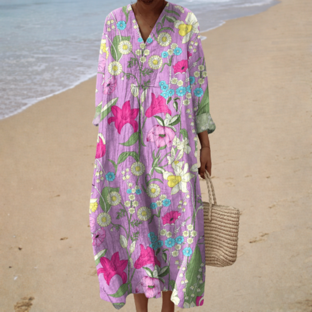 Figurschmeichelndes Sommerkleid mit Muster