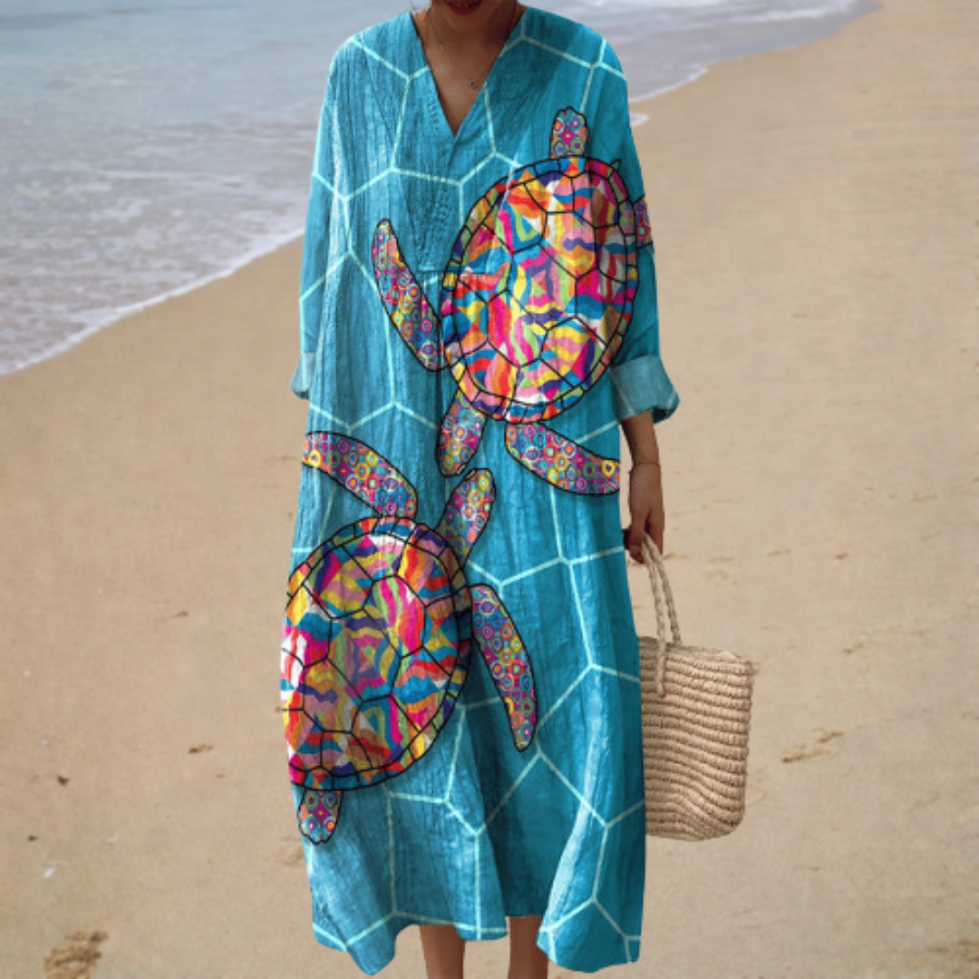 Figurschmeichelndes Sommerkleid mit Muster