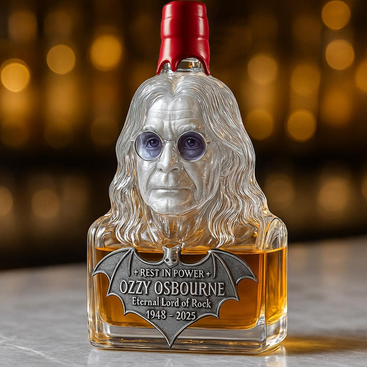 Whiskyflasche in Glas – Tribute an Ozzy Osbourne