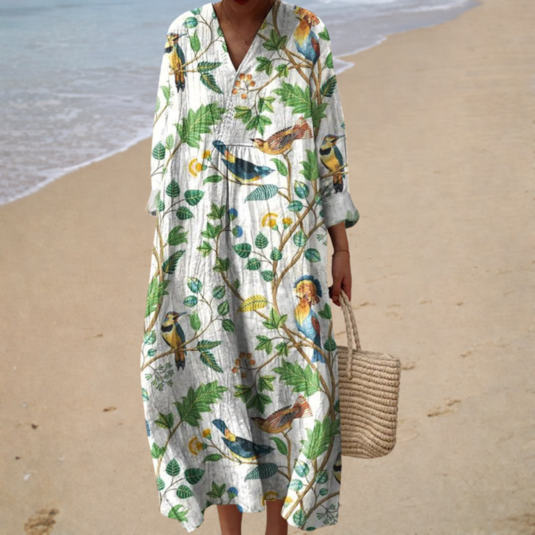 Figurbetontes Sommerkleid mit Muster