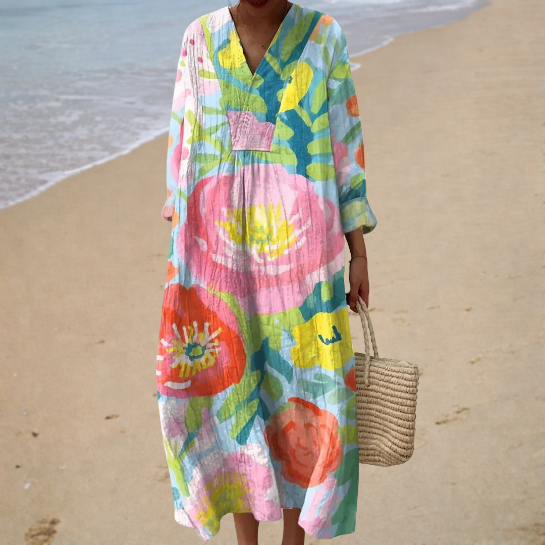 Figurschmeichelndes Sommerkleid mit Muster