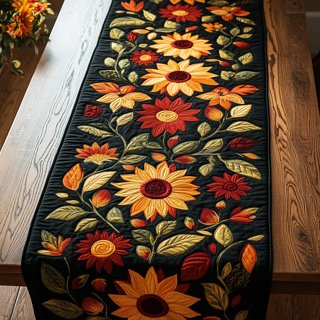Polsternder Tischläufer mit Herbstsonnenblumen-Motiv
