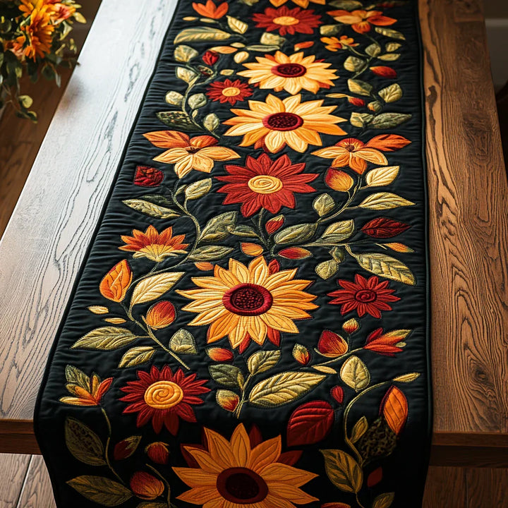 Polsternder Tischläufer mit Herbstsonnenblumen-Motiv