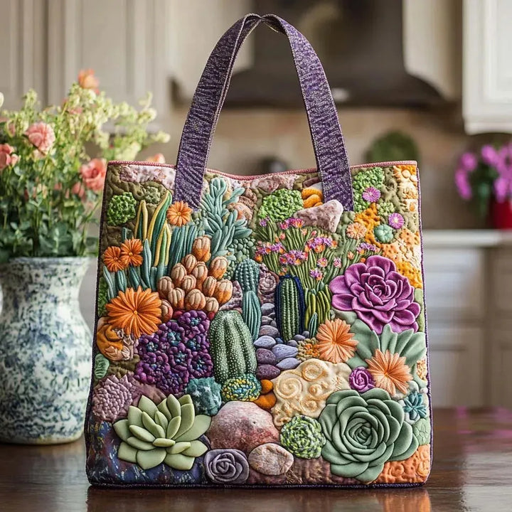 Handgemachte Tasche - Sukkulentengarten Design