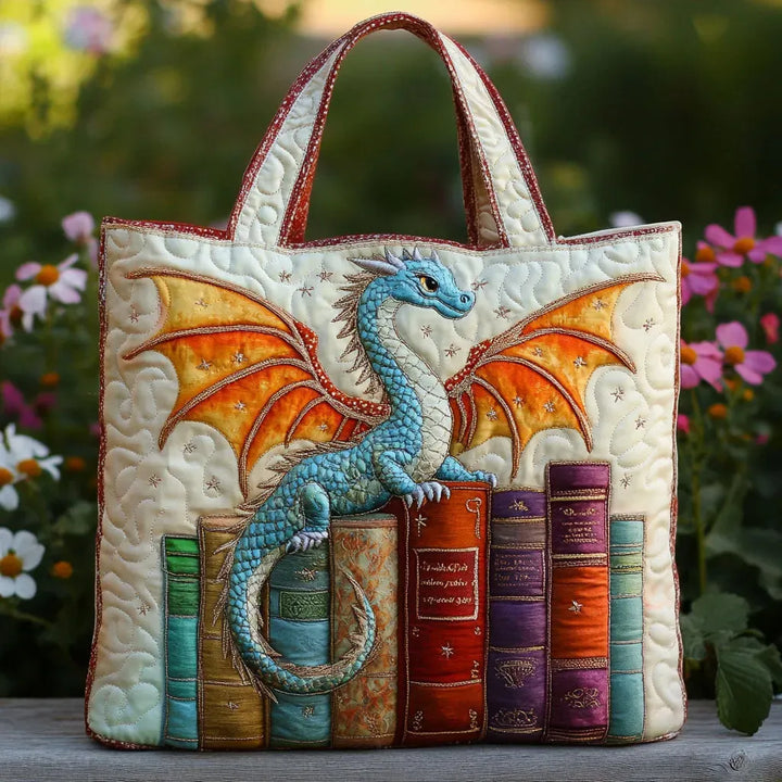 Polsterte Tasche - Smaragd Drache, Wächter der Bücher