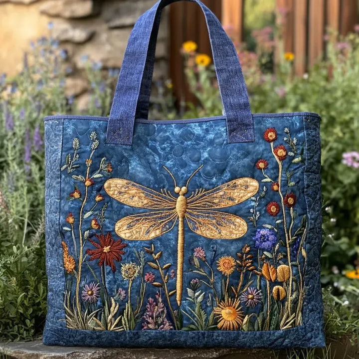 Polsterte Tasche mit Goldener Libelle