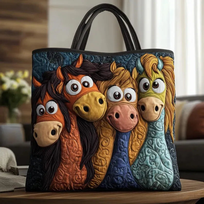 Handgemachte Tasche - Verspielte Ponys