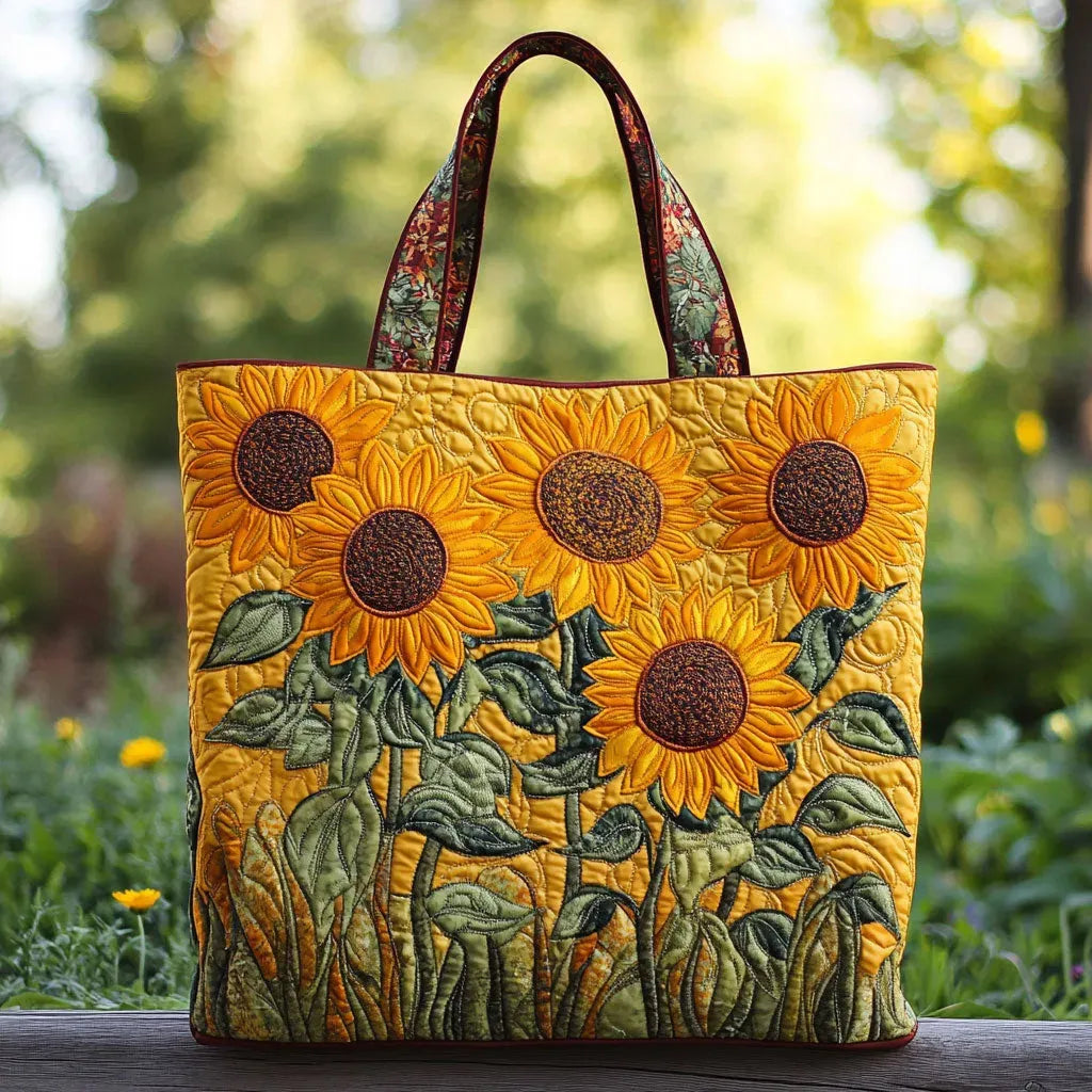 Traditionelle Stepp-Tasche mit Sonnenblumen-Muster