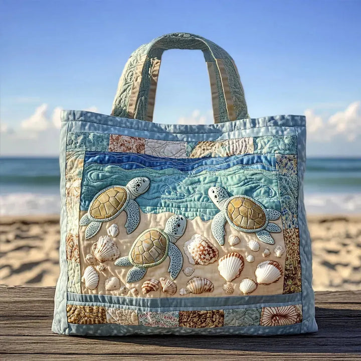 Handcrafted Quilted Bag - Sea Turtles
