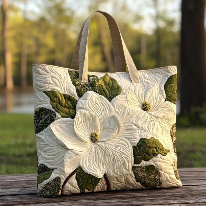 Handgefertigte Stepptasche – Elegante Lilien