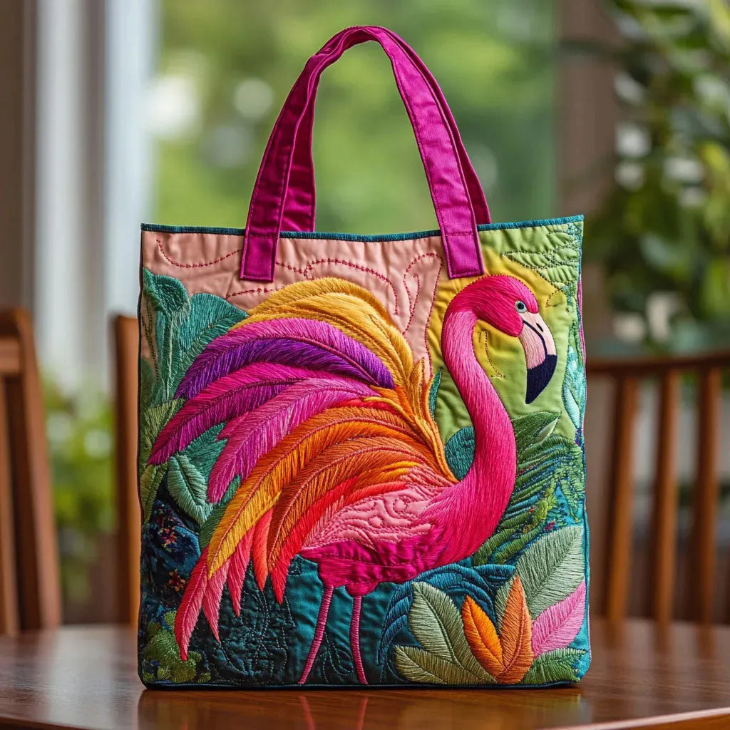Polsterte Tasche - Regenbogen Flamingo Design
