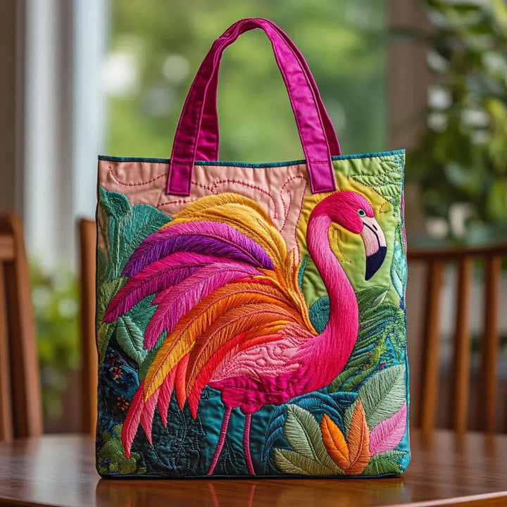 Polsterte Tasche - Regenbogen Flamingo Design
