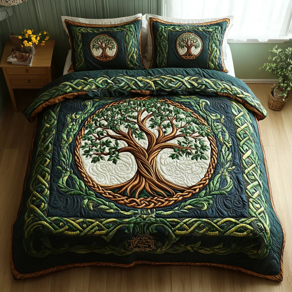 3-teiliges Bettwäsche-Set - Lebensbaum Design