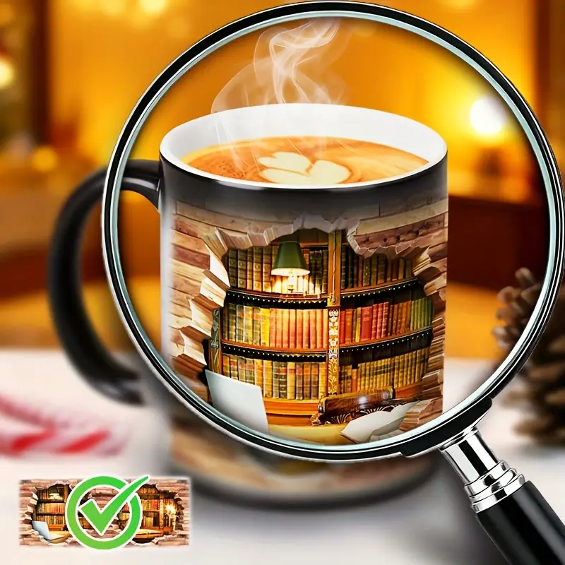 Magische Bücherregal Keramiktasse mit Wärme-Effekt