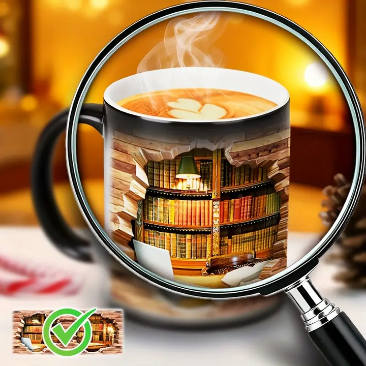 Magische Bücherregal Keramiktasse mit Wärme-Effekt