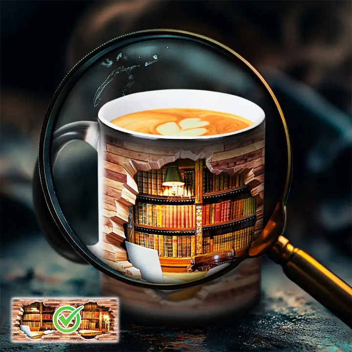 Magische Bücherregal Keramiktasse mit Wärme-Effekt