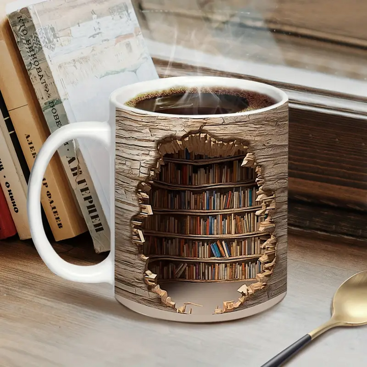 Magische Bibliotheks-Tasse mit Wärmeeffekt