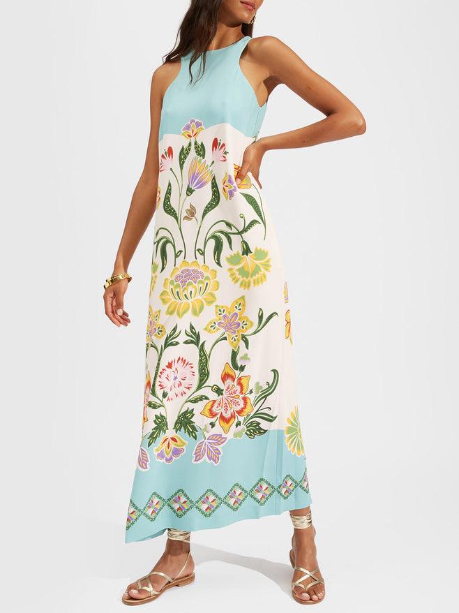 Josefine | Ärmelloses Midikleid mit Blumenmuster – Resort Sunshine