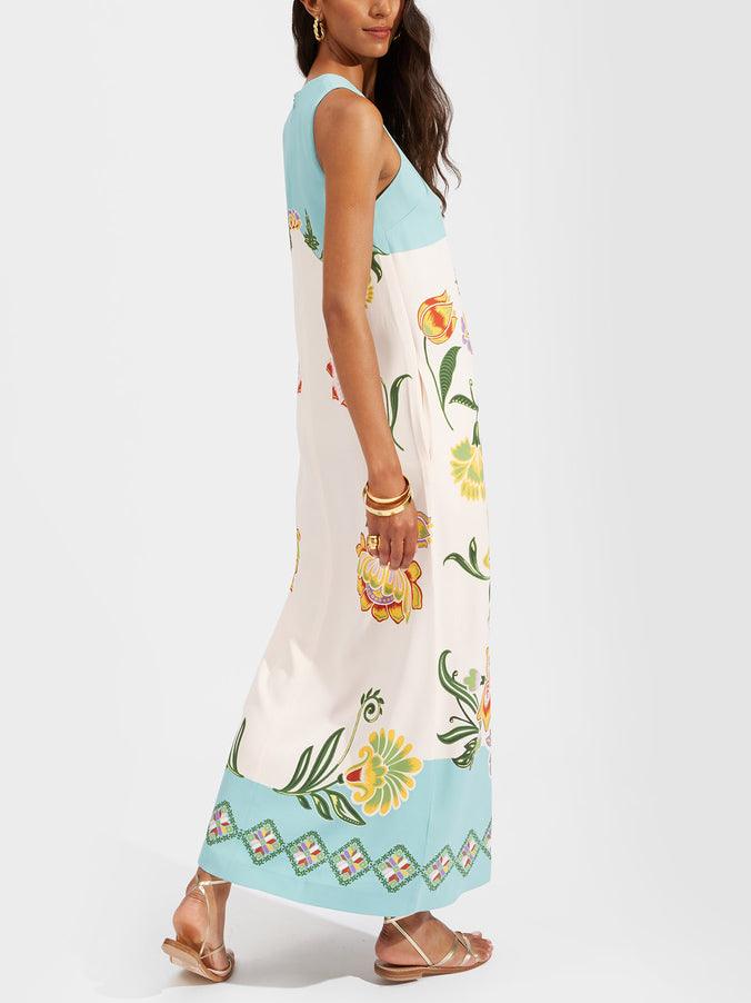 Josefine | Ärmelloses Midikleid mit Blumenmuster – Resort Sunshine