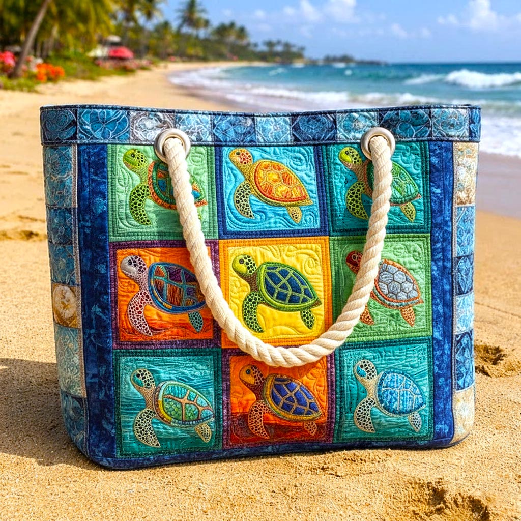 Handcrafted Beach Bag | Serene Turtle Design