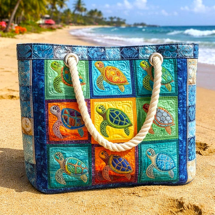Handcrafted Beach Bag | Serene Turtle Design