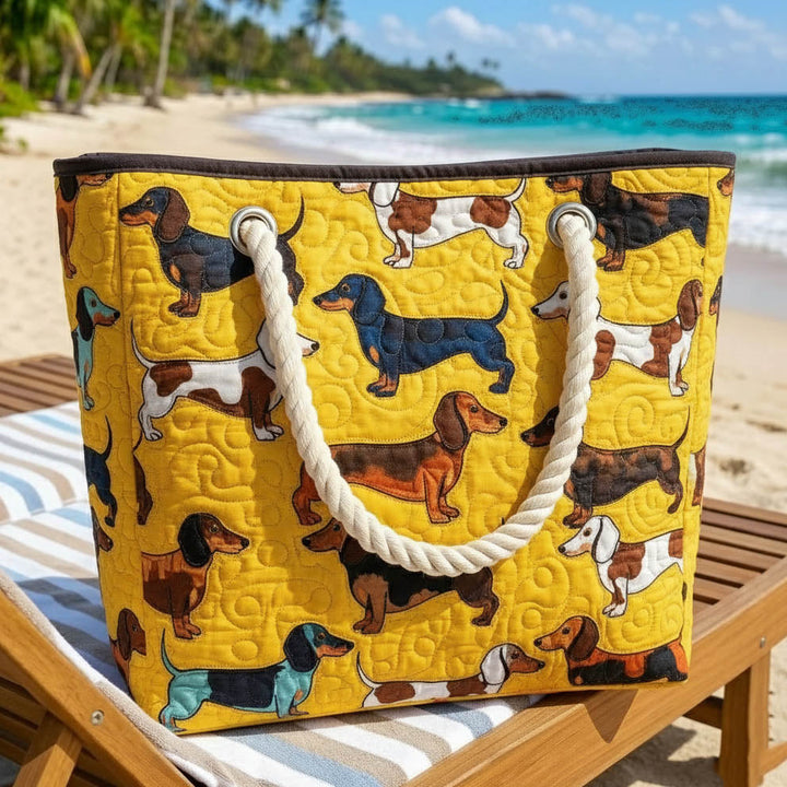 Handcrafted Beach Bag | Dachshund Design
