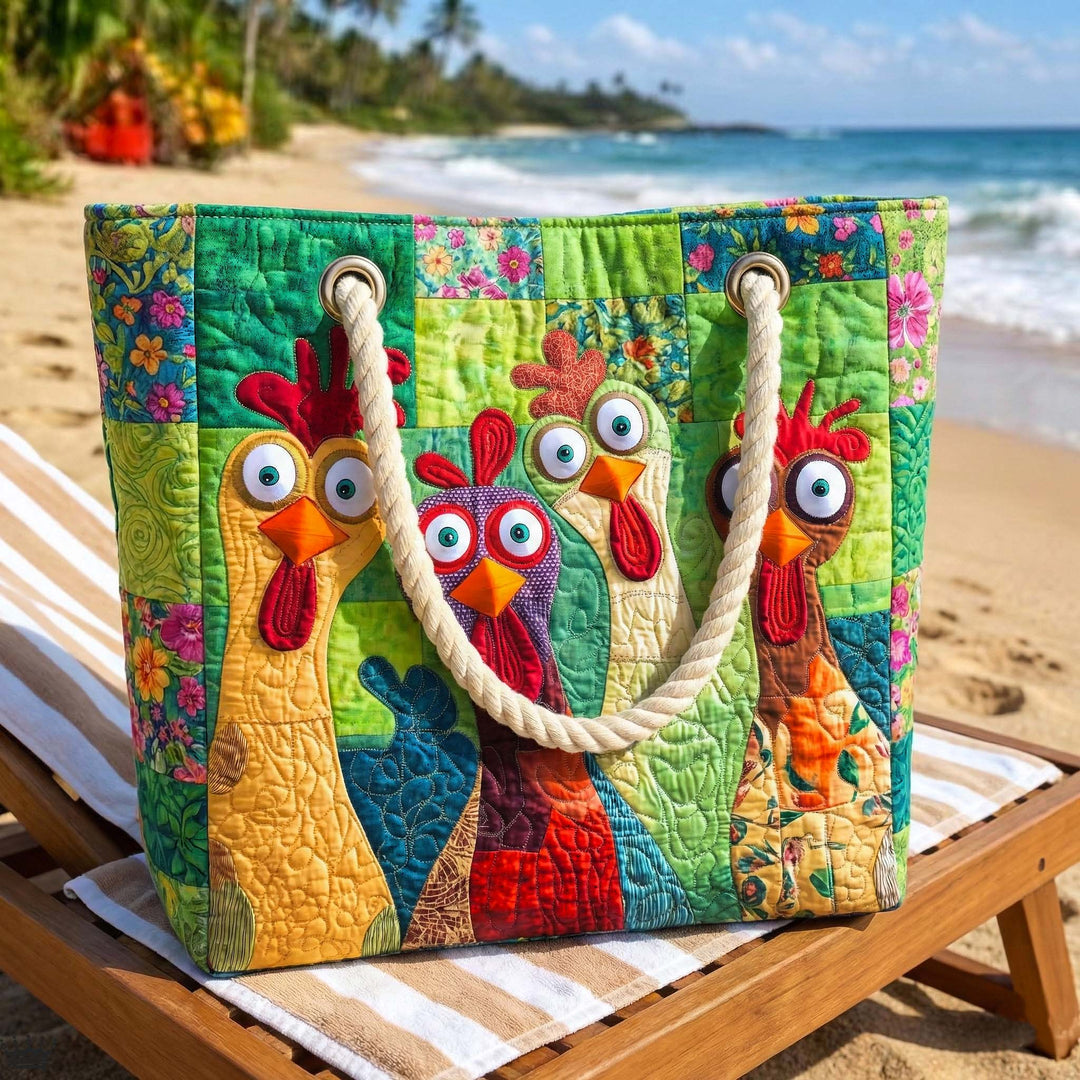 Einzigartige Handgefertigte Strandtasche | Funky Huhn