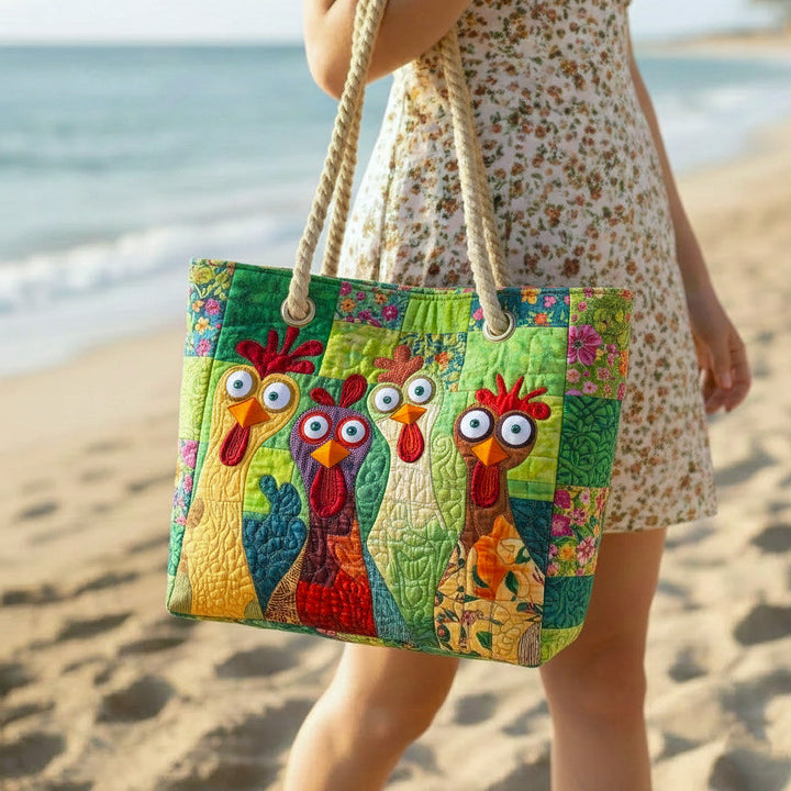 Einzigartige Handgefertigte Strandtasche | Funky Huhn