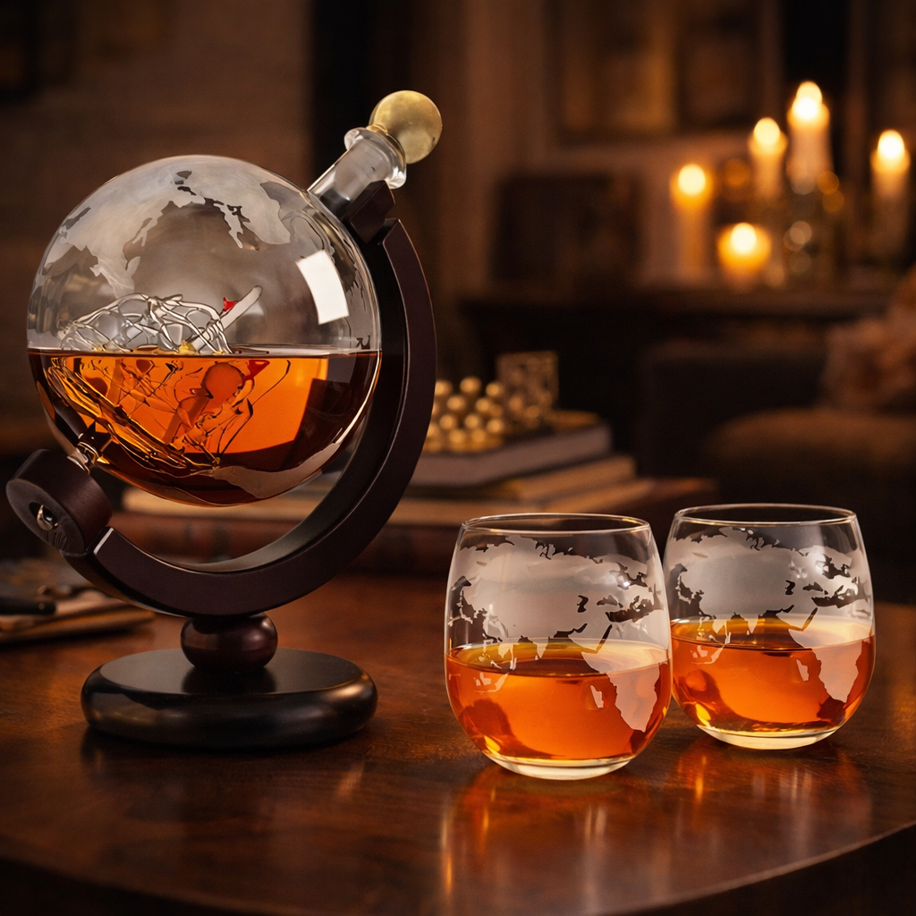 Whiskyflasche - Weltkarten-Kollektion