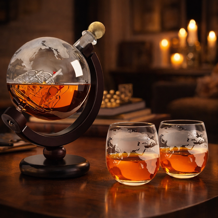 Whiskyflasche - Weltkarten-Kollektion