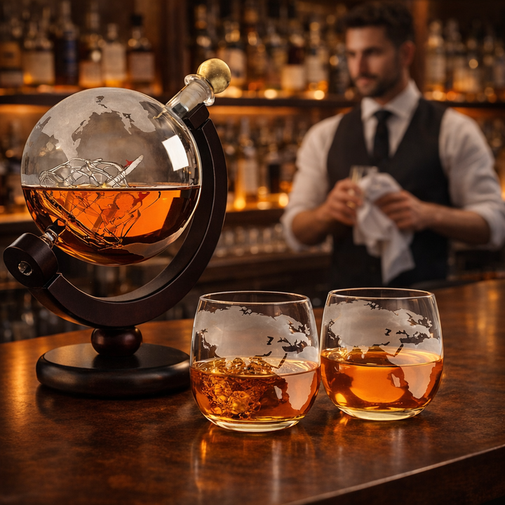 Whiskyflasche - Weltkarten-Kollektion
