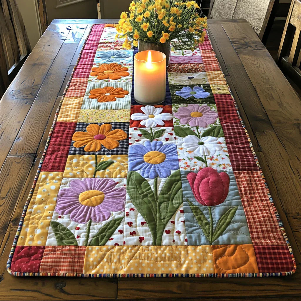 Polsternder Tischläufer - Blumenpfad