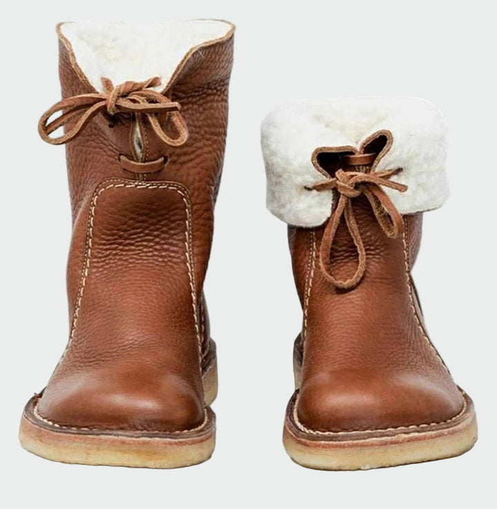 Berta | Wasserdichte Herren-Lederstiefel mit warmem Wollfutter