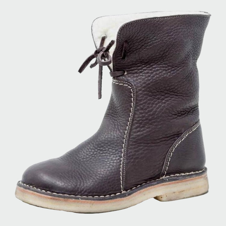 Berta | Wasserdichte Herren-Lederstiefel mit warmem Wollfutter