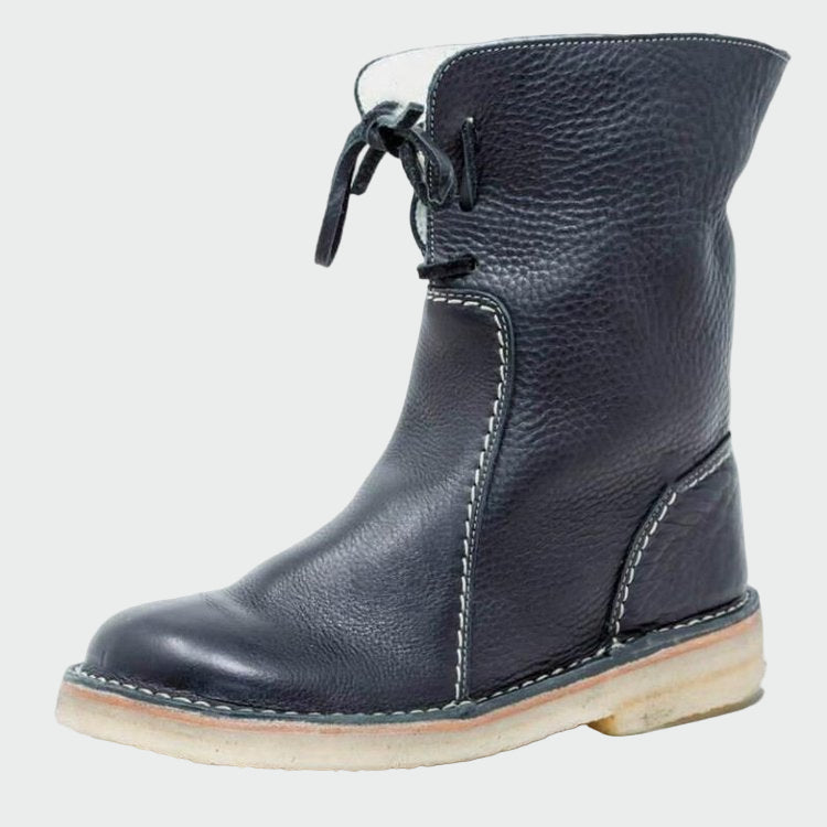 Berta | Wasserdichte Herren-Lederstiefel mit warmem Wollfutter