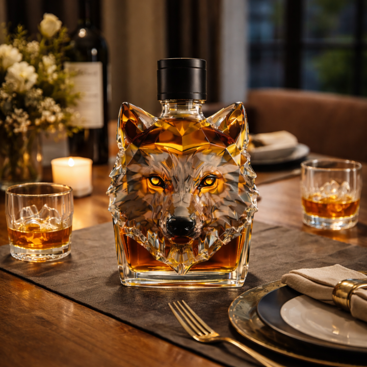 Wolf-Edition Whiskyflasche