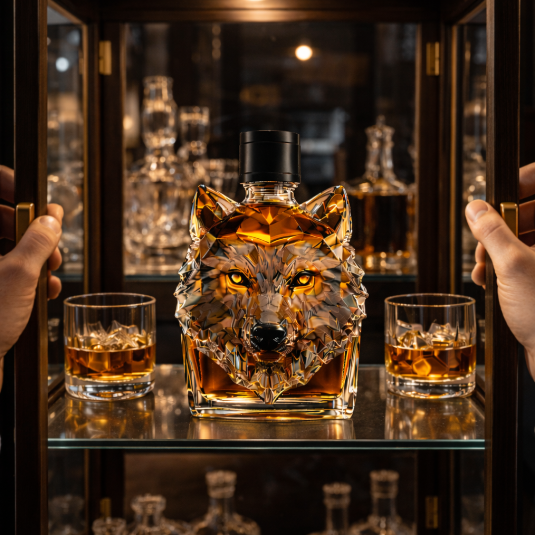 Wolf-Edition Whiskyflasche
