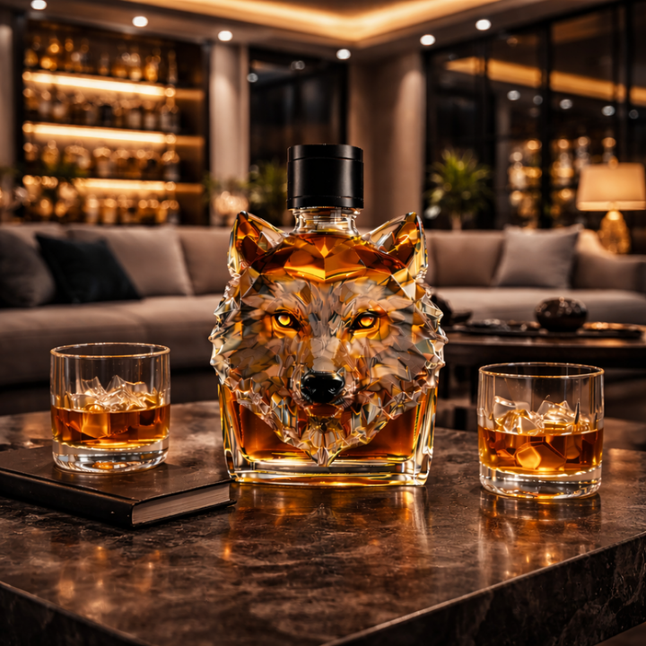Wolf-Edition Whiskyflasche