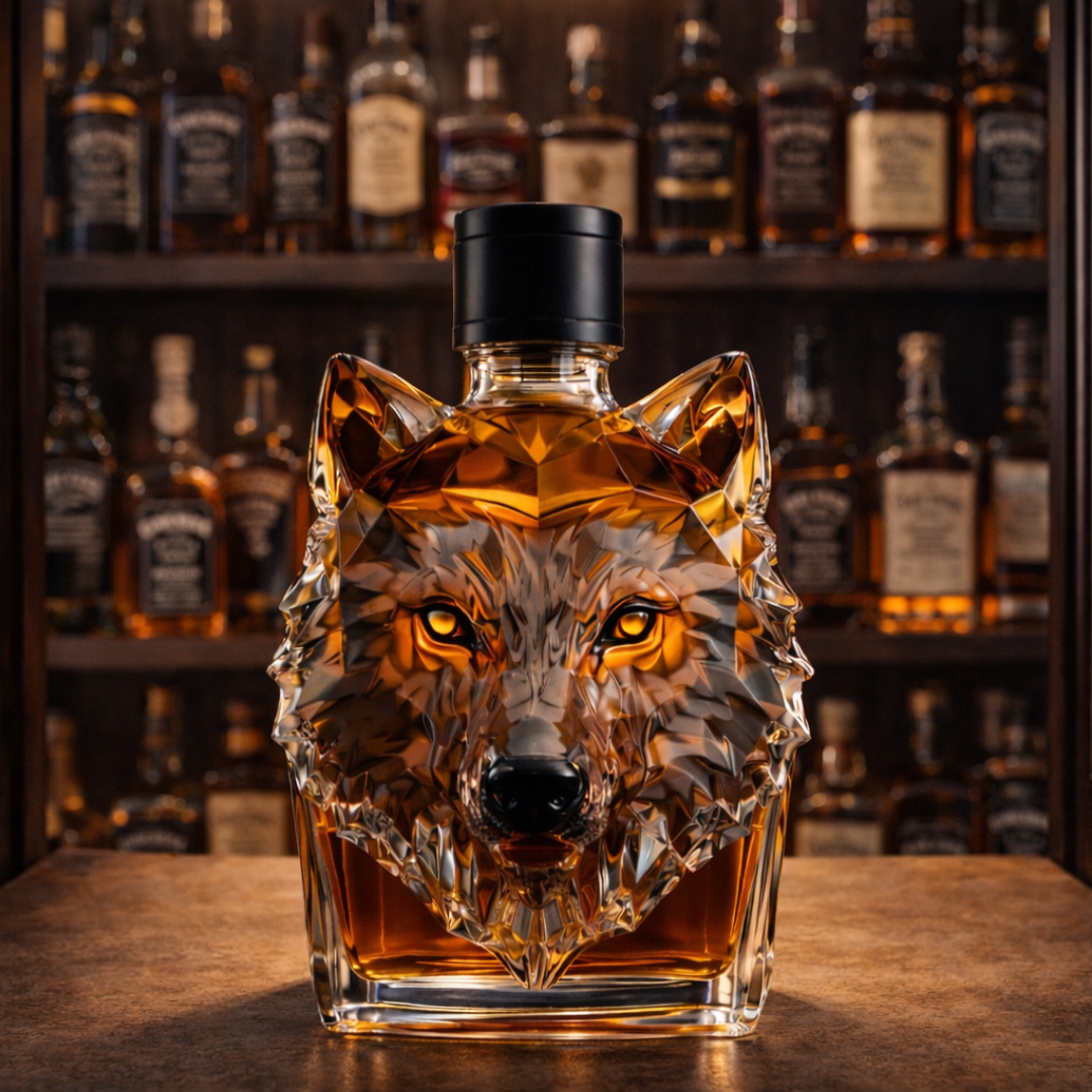 Wolf-Edition Whiskyflasche