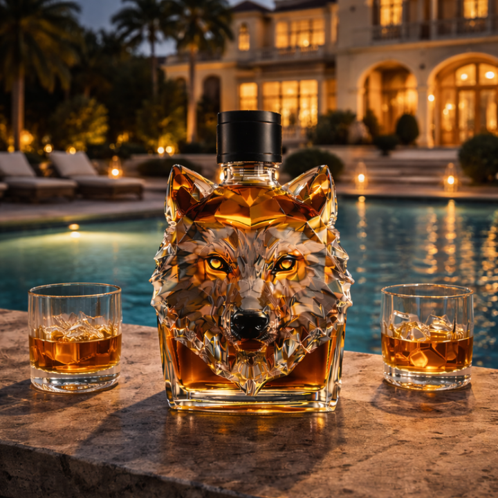 Wolf-Edition Whiskyflasche