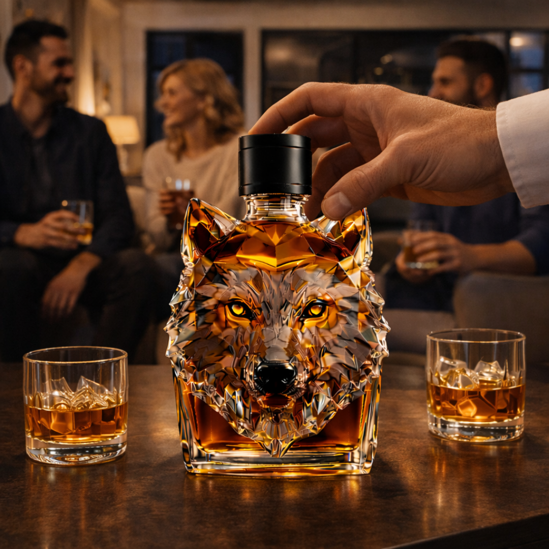 Wolf-Edition Whiskyflasche