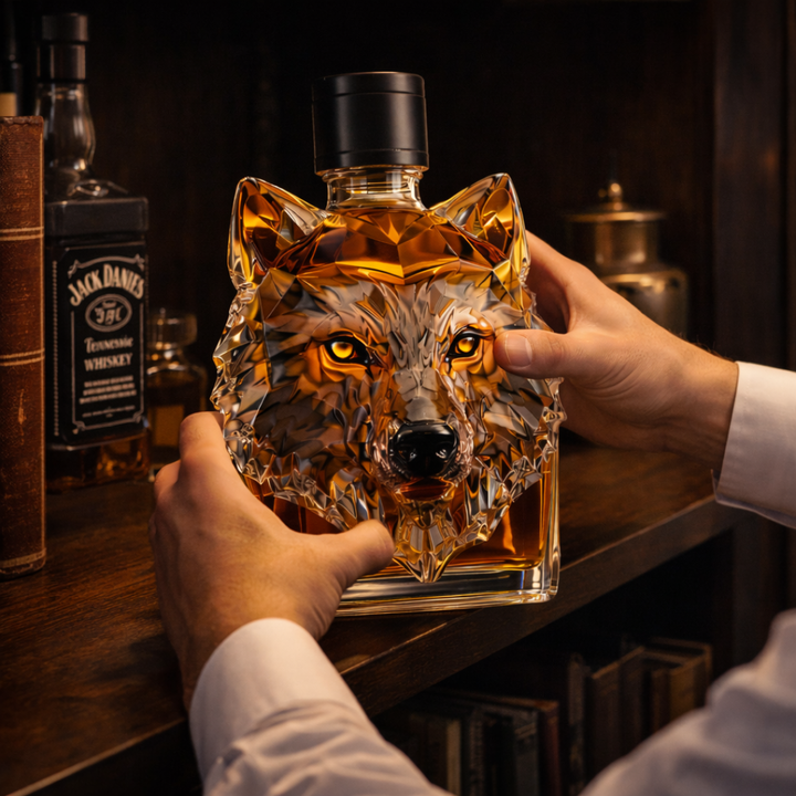 Wolf-Edition Whiskyflasche