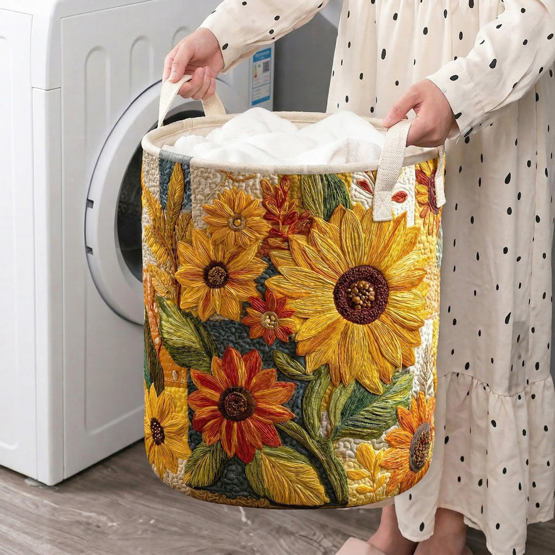 Sunny Blossom Dream | Padded Laundry Basket