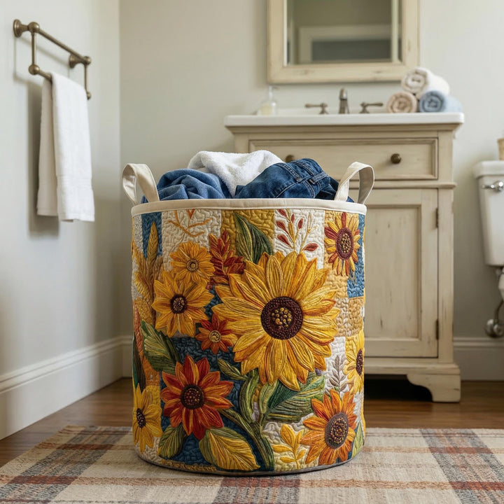 Sunny Blossom Dream | Padded Laundry Basket